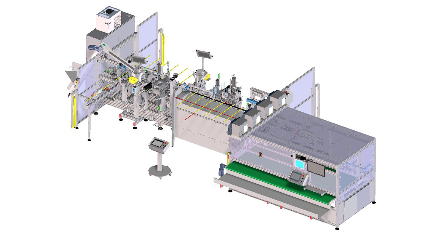 Linea assemblaggio Banco Automatico di Prova Tenuta per Tubi Flessibili Linea assemblaggio Banco Automatico di Prova Tenuta per Tubi Flessibili