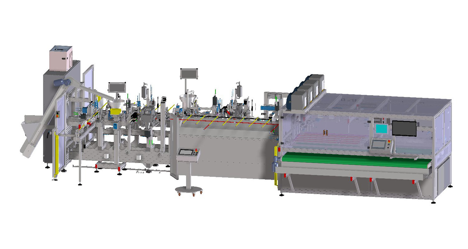 Linea assemblaggio Banco Automatico di Prova Tenuta per Tubi Flessibili Linea assemblaggio Banco Automatico di Prova Tenuta per Tubi Flessibili