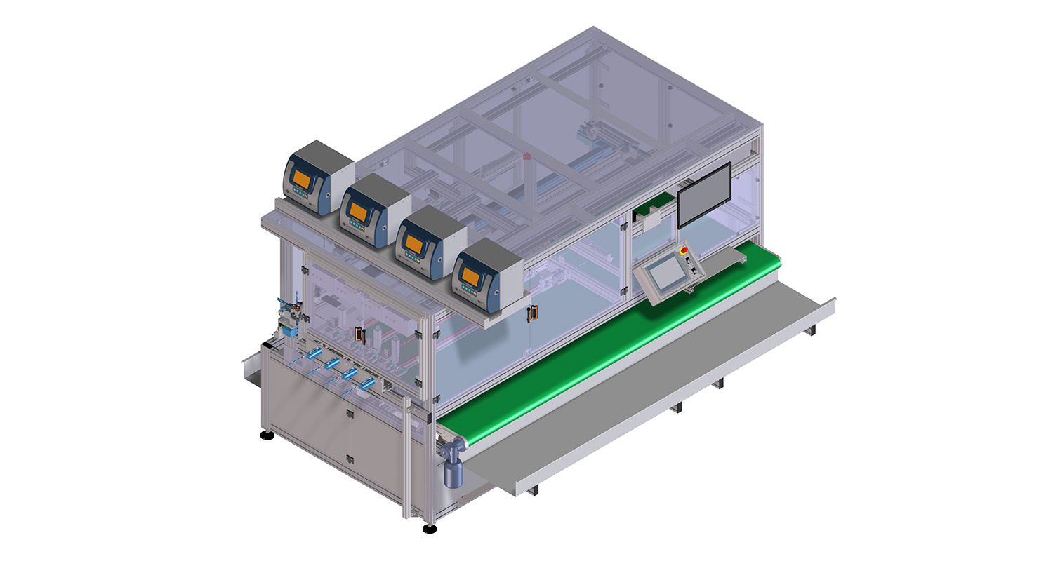 Rendering Banco Automatico di Prova Tenuta per Tubi Flessibili Rendering Banco Automatico di Prova Tenuta per Tubi Flessibili