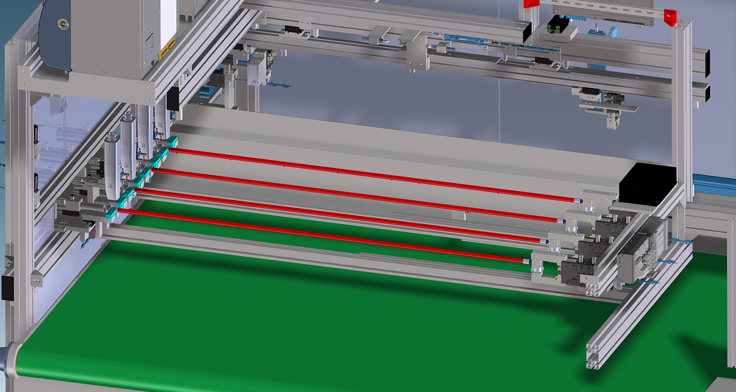 Rendering Banco Automatico di Prova Tenuta per Tubi Flessibili Rendering Banco Automatico di Prova Tenuta per Tubi Flessibili